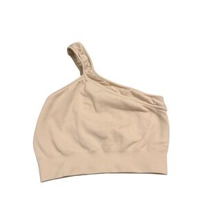 Sisterly Tribe One‎ Shoulder Sports Bra Womens M Cream Ribbed Excellent Portugal